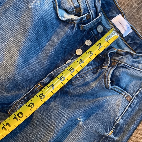 Boyish High Rise Button XXS 24 Straight Ankle Jeans Med Wash - Picture 9 of 14